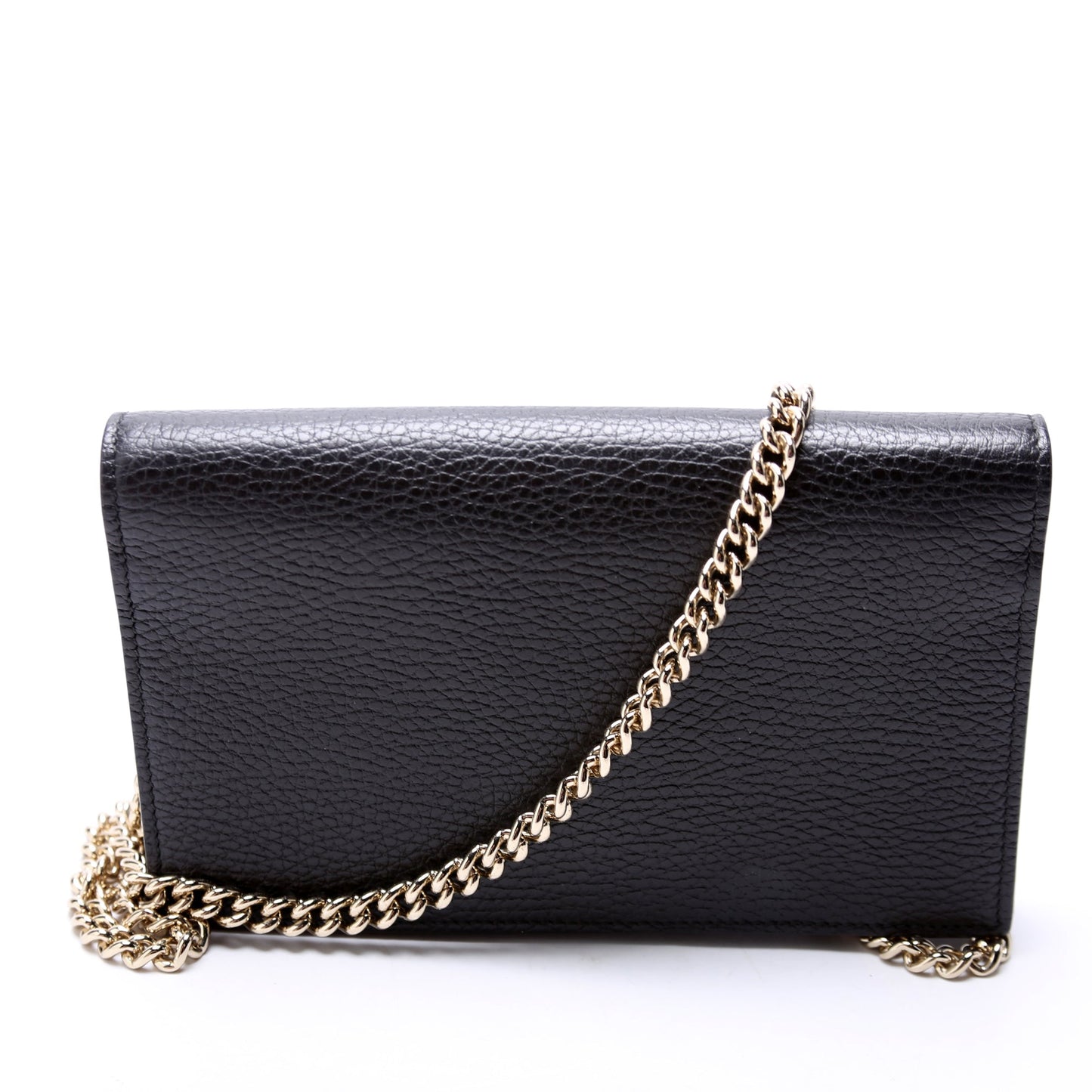466506 Interlocking GG Chain Wallet Black