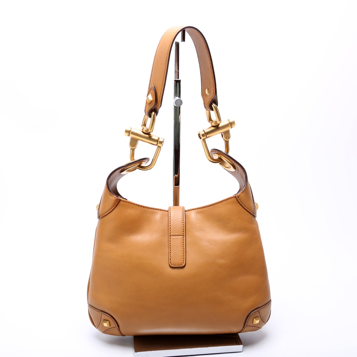 120885 Leather Jackie O Small Shoulder Bag Vintage Tan