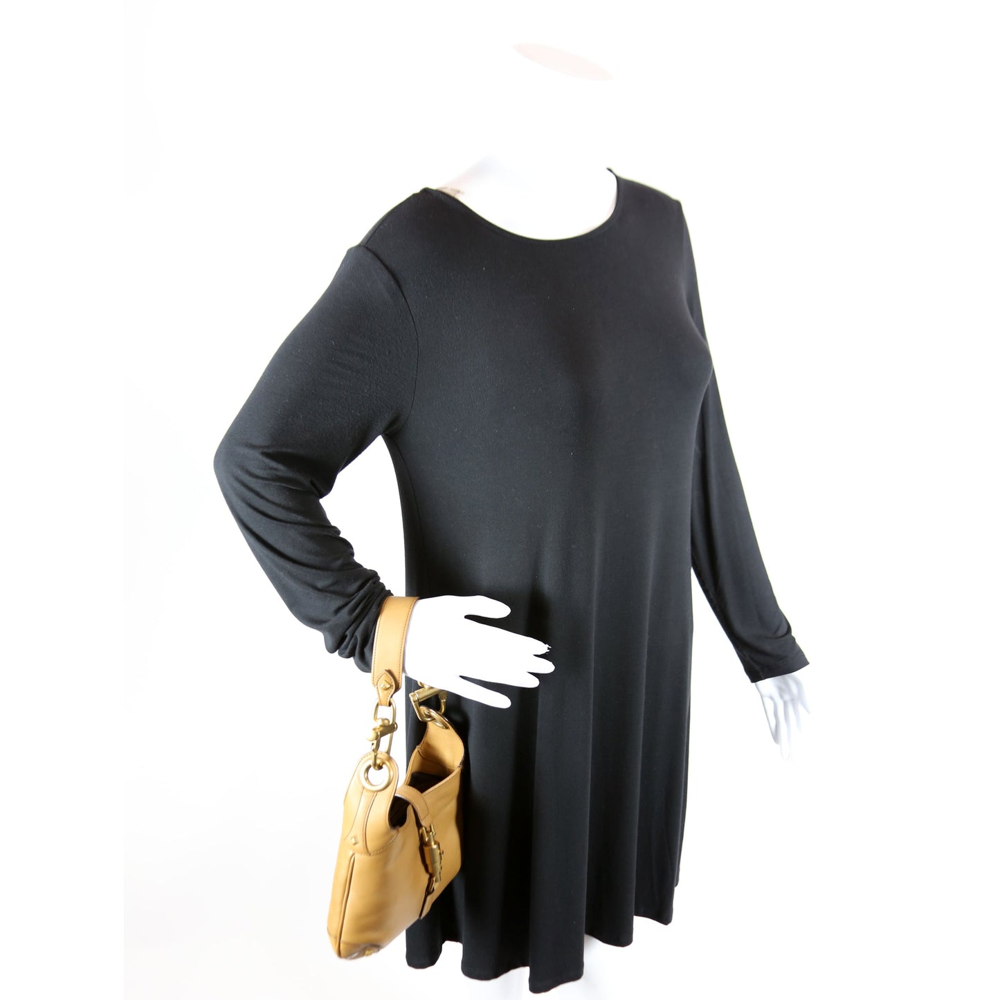 120885 Leather Jackie O Small Shoulder Bag Vintage Tan