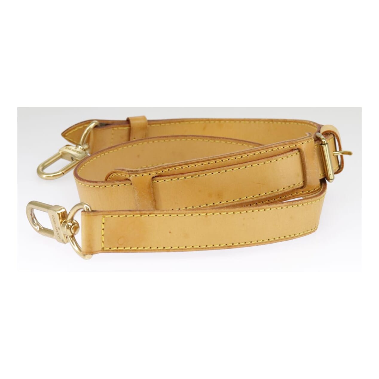 Louis Vuitton Shoulder Strap Beige Leather Bag Jewelry