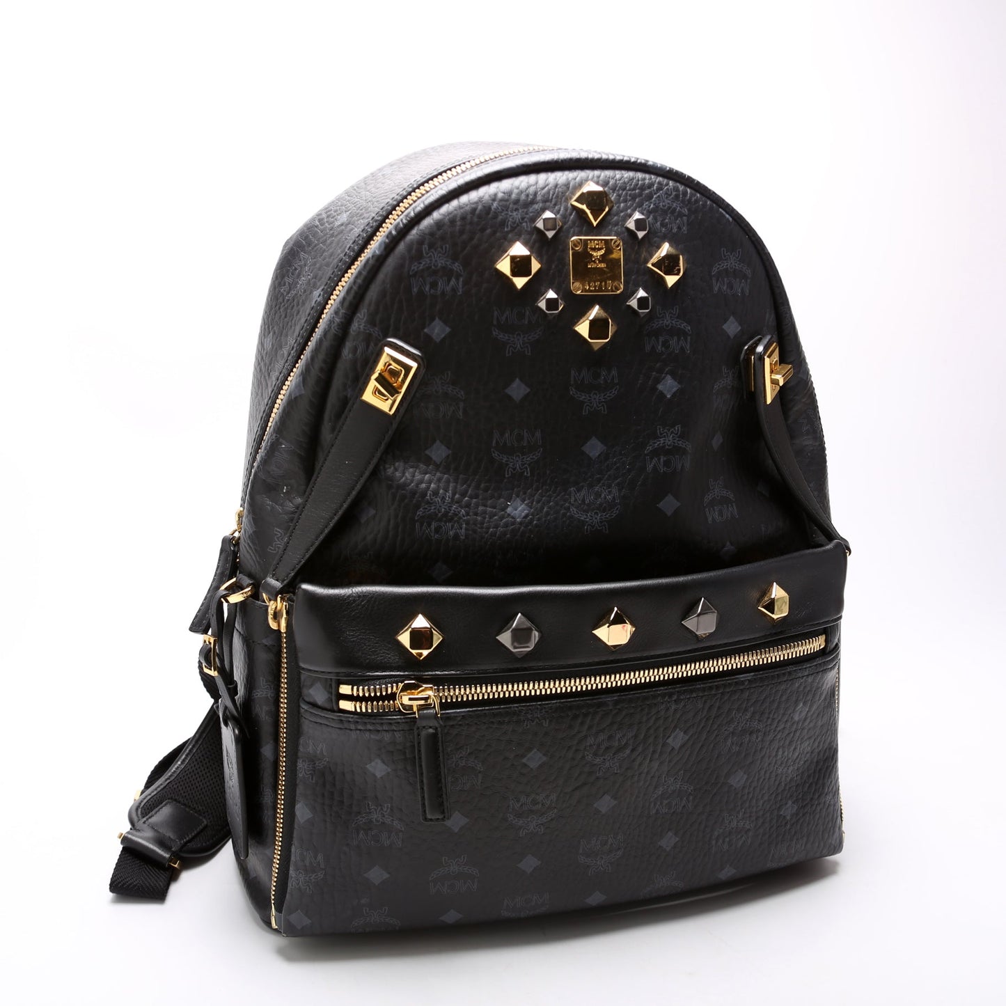 Studded Visetos Medium Dual Stark Backpack Black