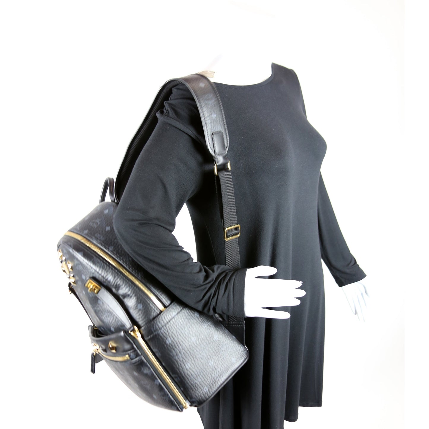 Studded Visetos Medium Dual Stark Backpack Black