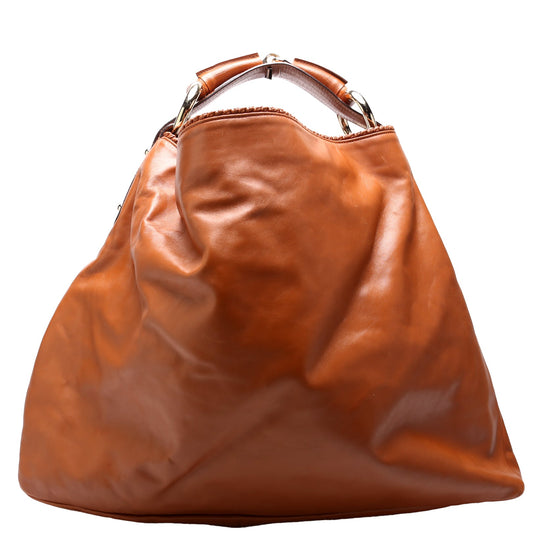 114900 Horsebit Leather Hobo Brown