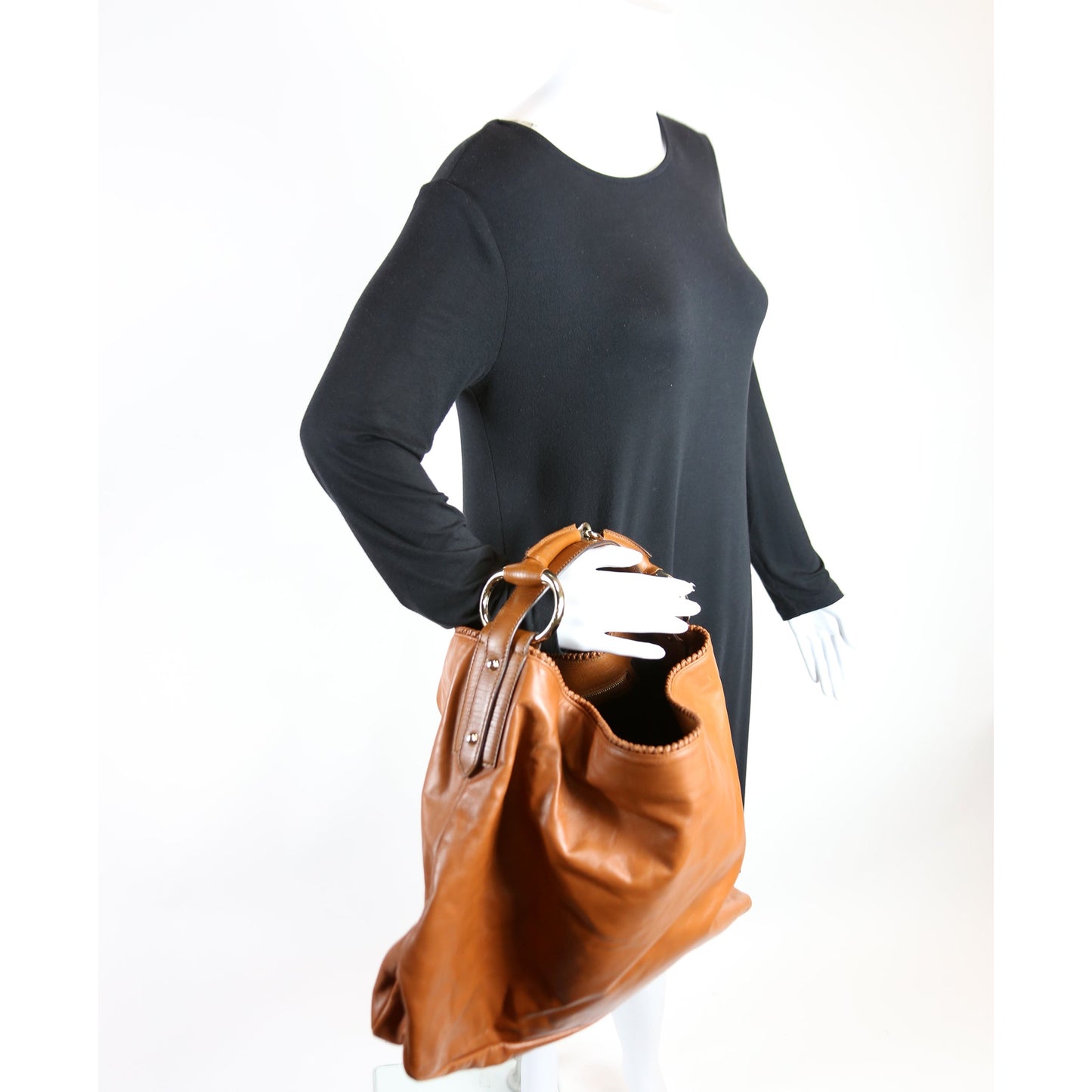 114900 Horsebit Leather Hobo Brown