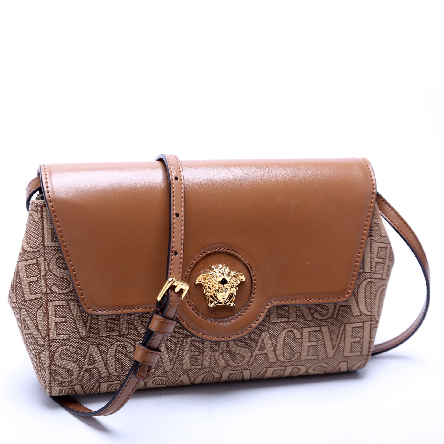 Allover La Medusa Crossbody Brown