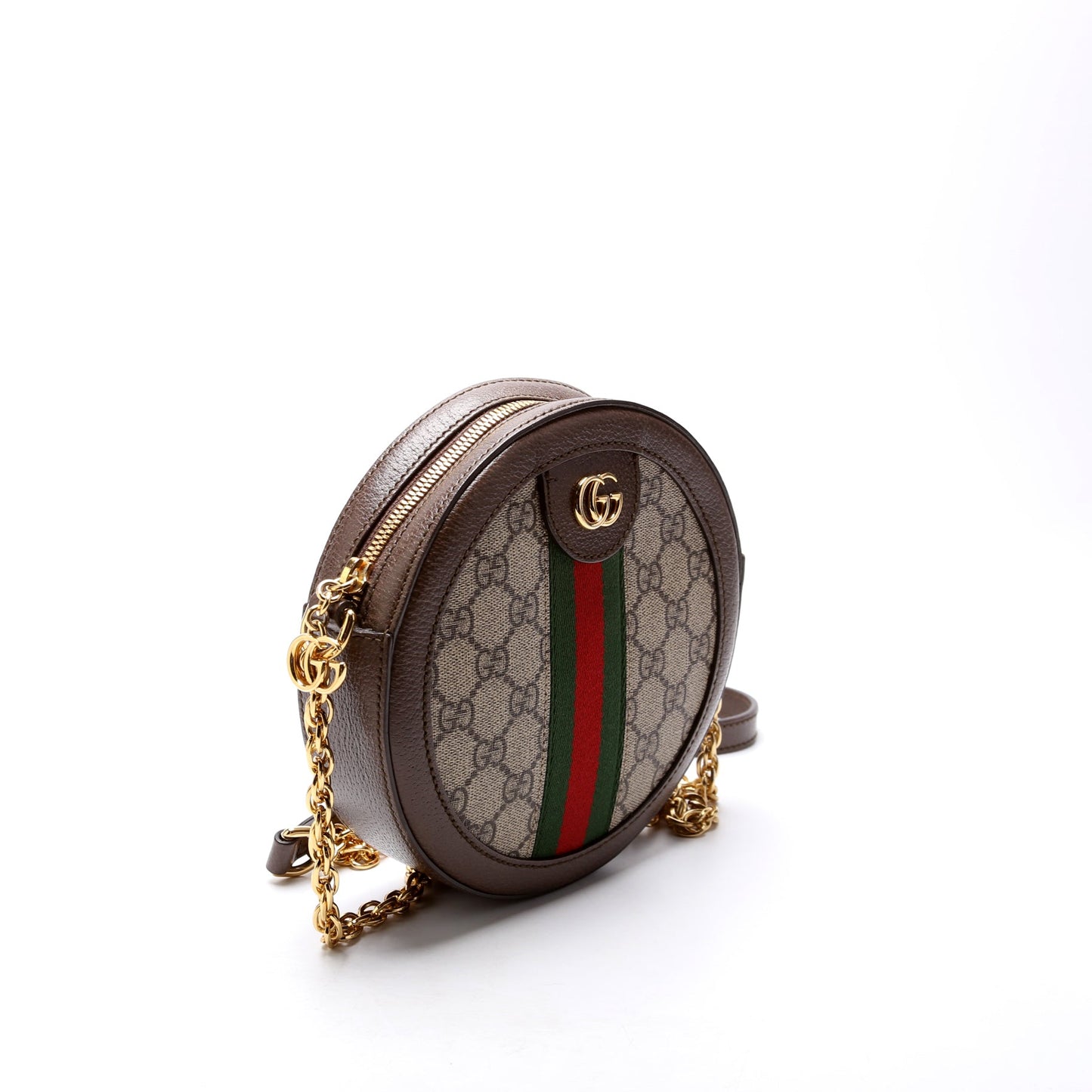 550618 Ophidia Leather Round Small Crossbody
