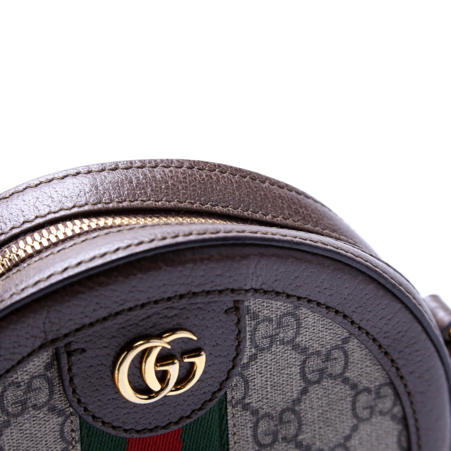 550618 Ophidia Leather Round Small Crossbody