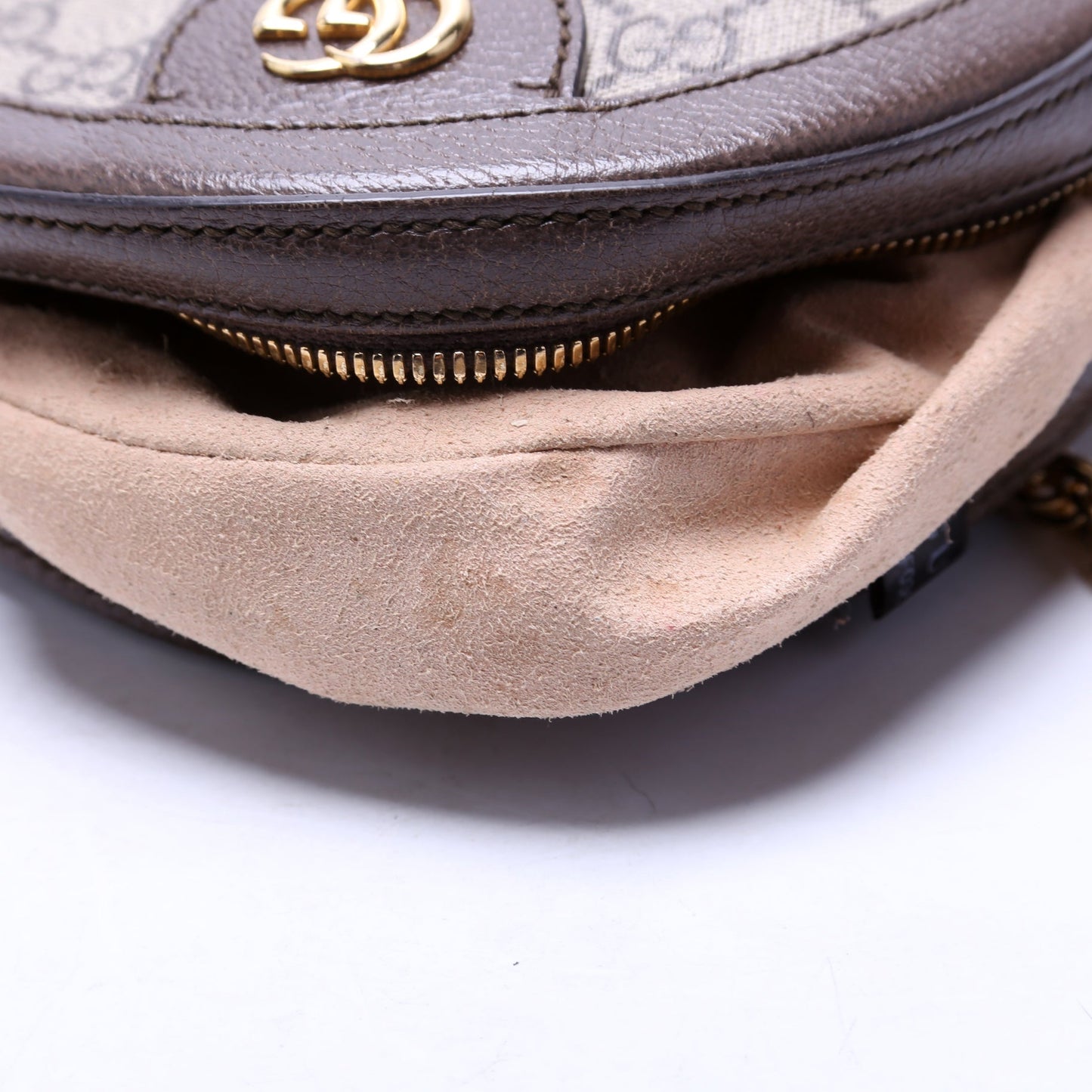 550618 Ophidia Leather Round Small Crossbody