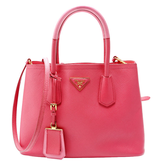 1BG887 Saffiano Cuir Double Small Pink