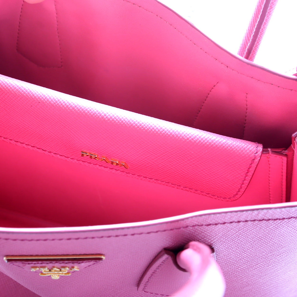 1BG887 Saffiano Cuir Double Small Pink