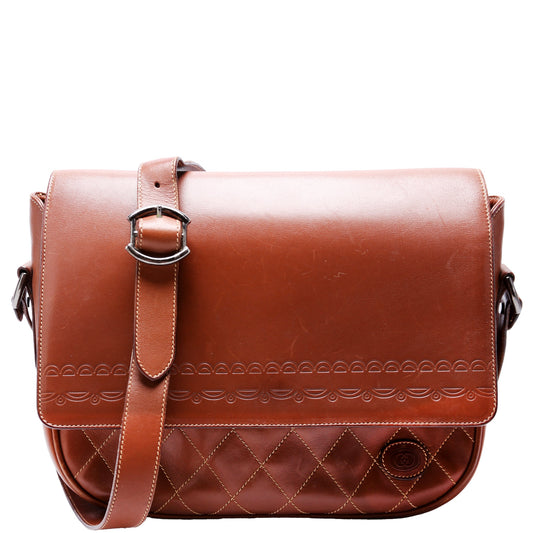 001-46 Vintage Leather Shoulder Bag Brown