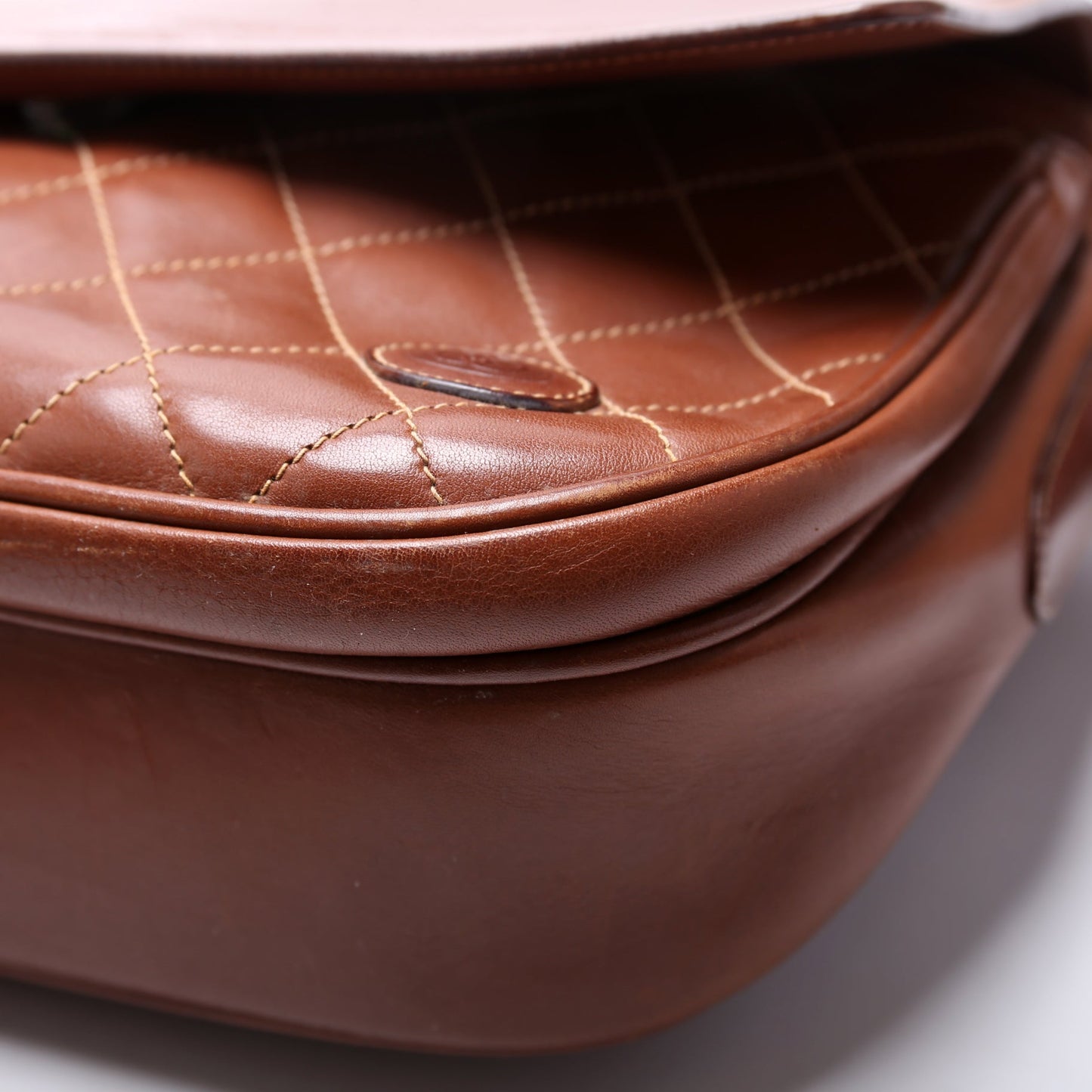 001-46 Vintage Leather Shoulder Bag Brown