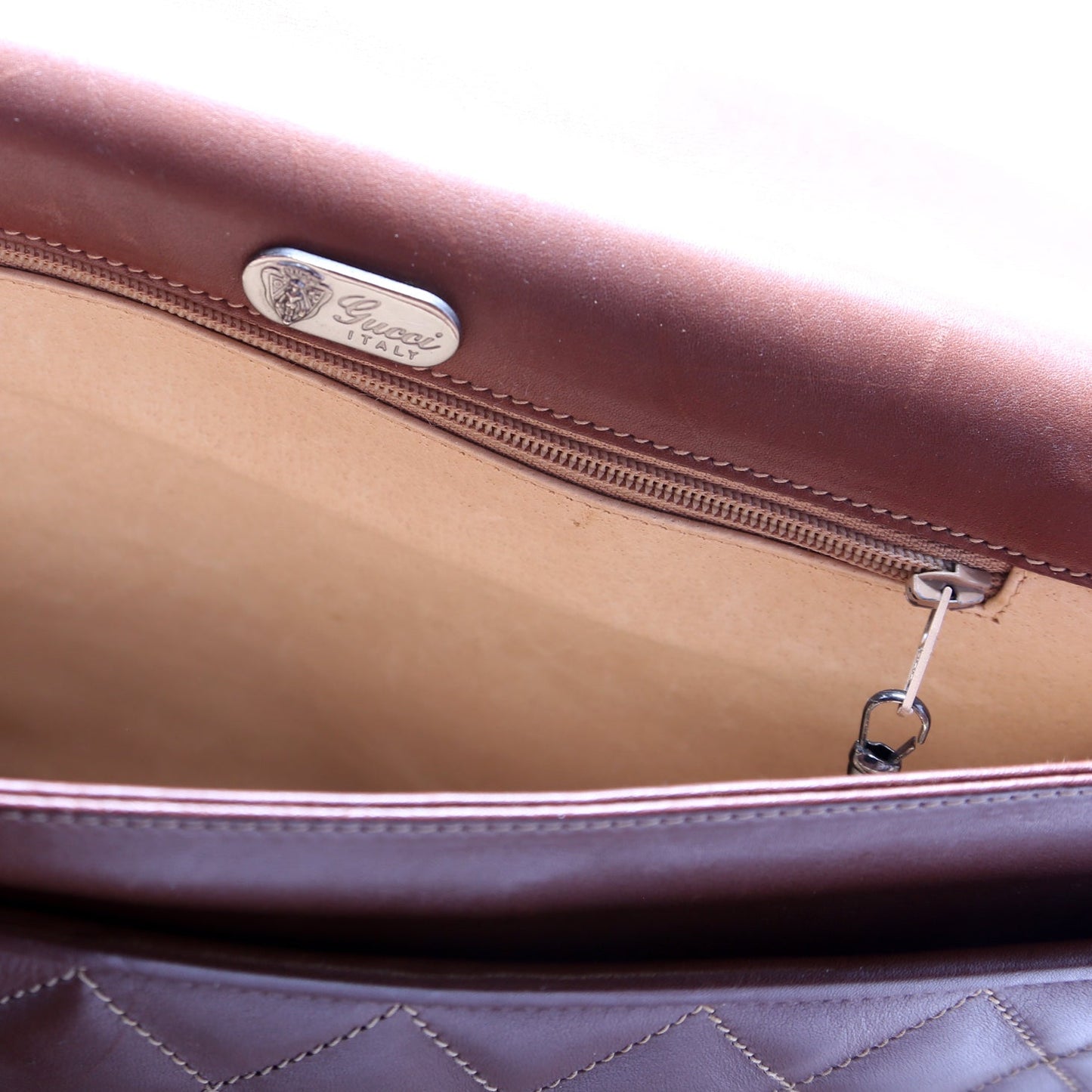 001-46 Vintage Leather Shoulder Bag Brown