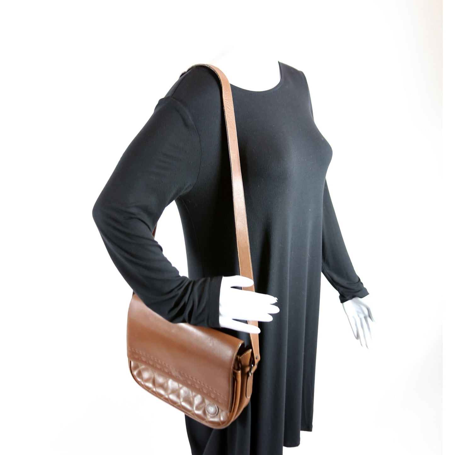 001-46 Vintage Leather Shoulder Bag Brown