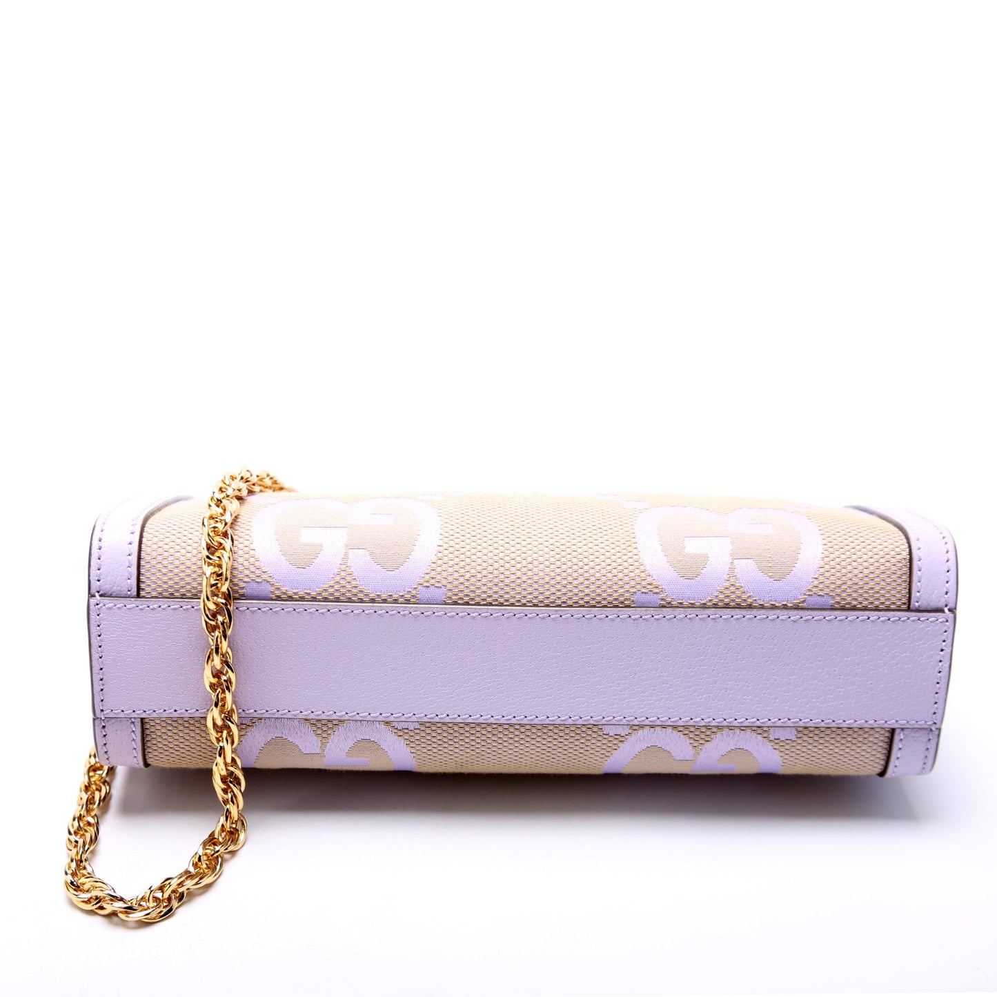 503877 Ophidia Jumbo GG Canvas Small Shoulder Bag Purple/Beige
