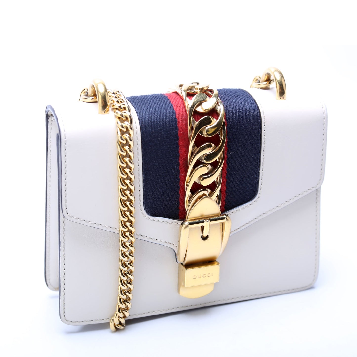 431666 Sylvie Mini Shoulder Bag Leather Cream
