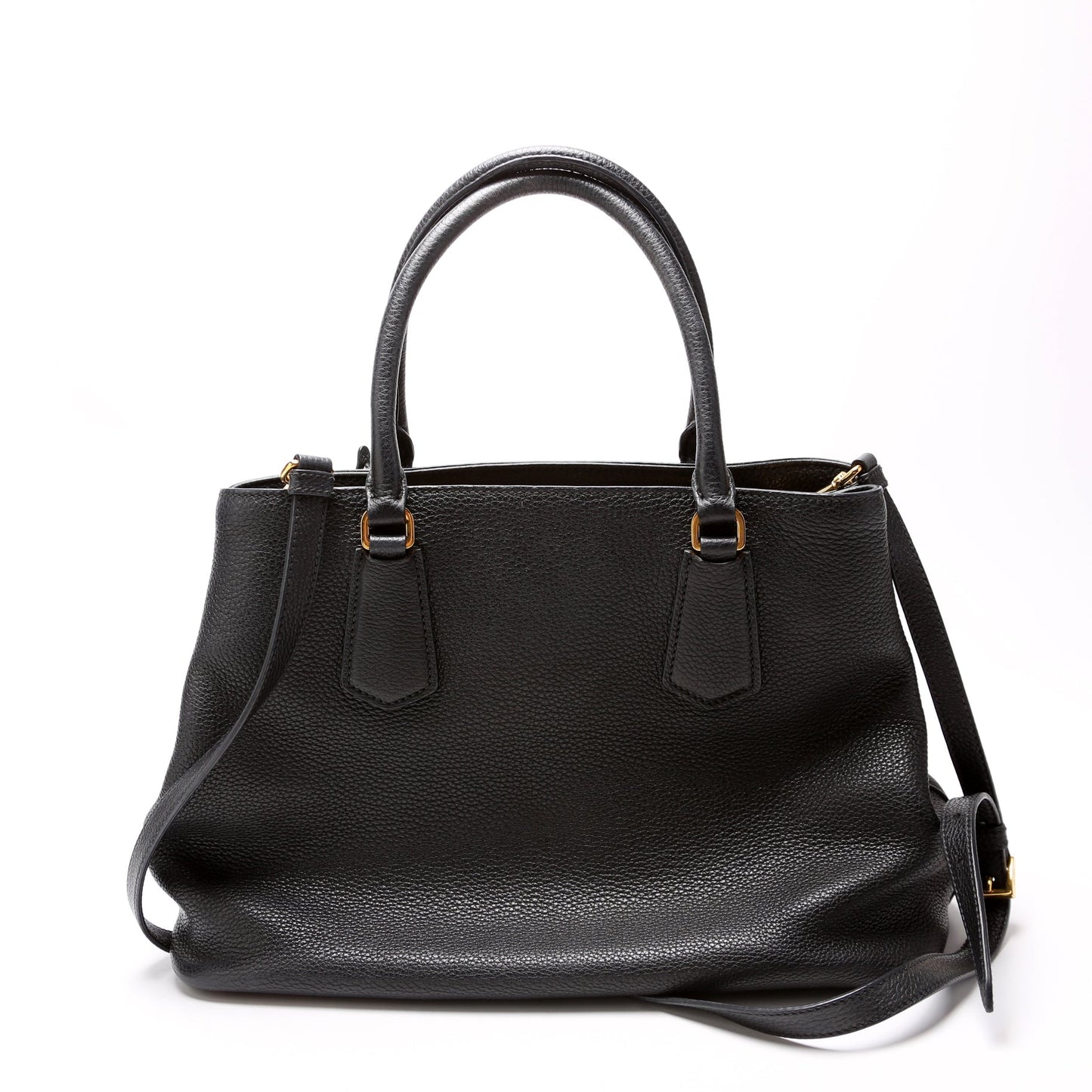 1BA239 Vitello Phenix Double Tote Black