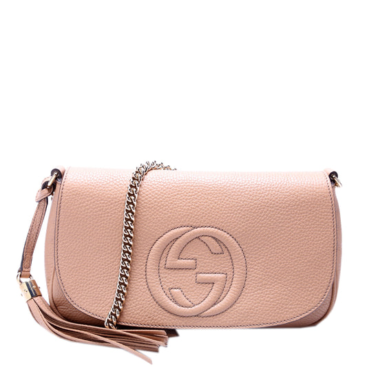 336752 Soho Chain Crossbody Medium Tan