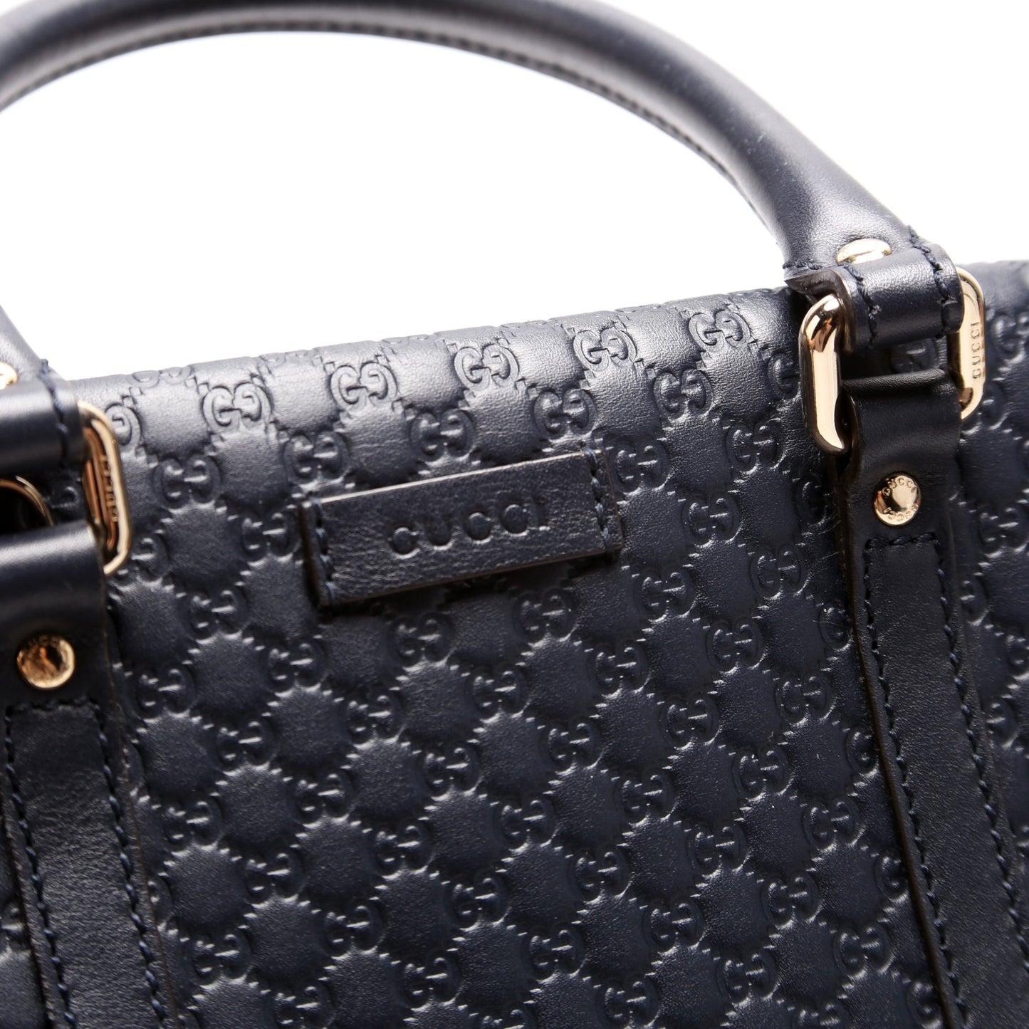510286 Micro Guccissima Small Crossbody Navy