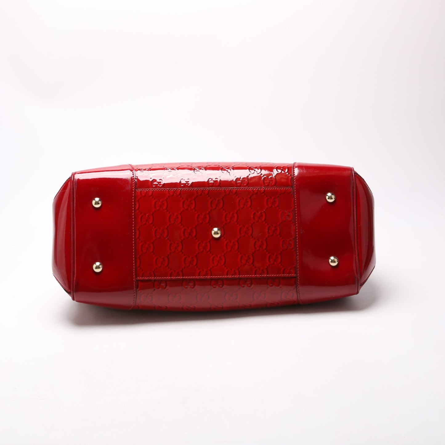 257612 Patent Guccissima Mayfair Tote Medium Red