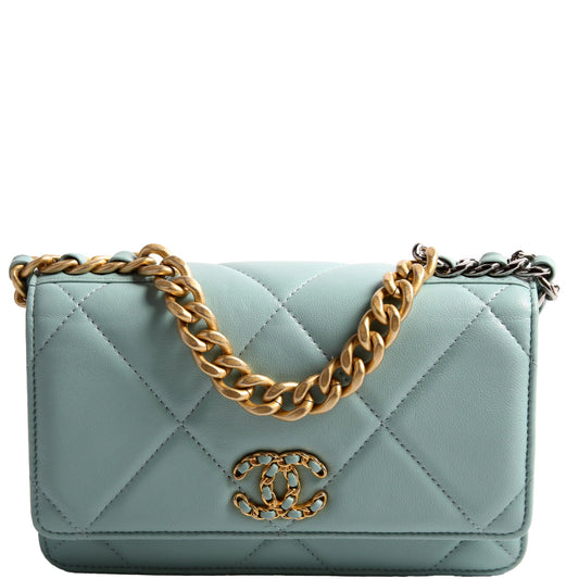 Chanel 19 WOC Quilted Lambskin 29M Blue