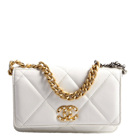 Chanel 19 WOC Quilted Lambskin 30M White