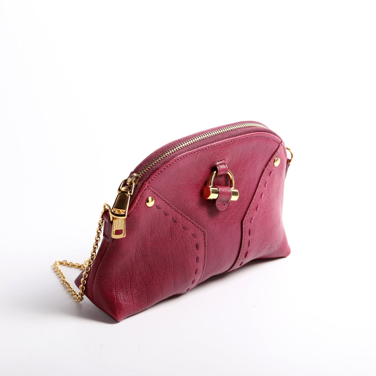 291201 Mini Muse Chain Bag Calfskin Berry