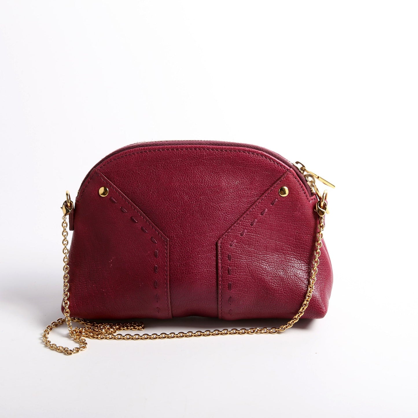 291201 Mini Muse Chain Bag Calfskin Berry