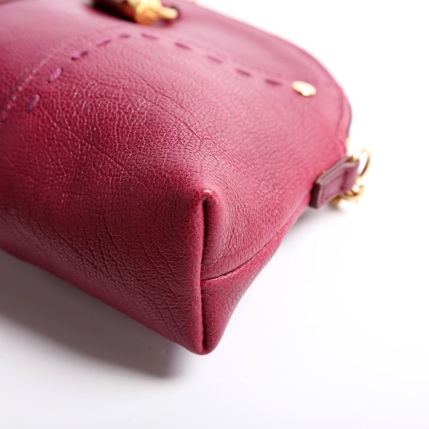 291201 Mini Muse Chain Bag Calfskin Berry