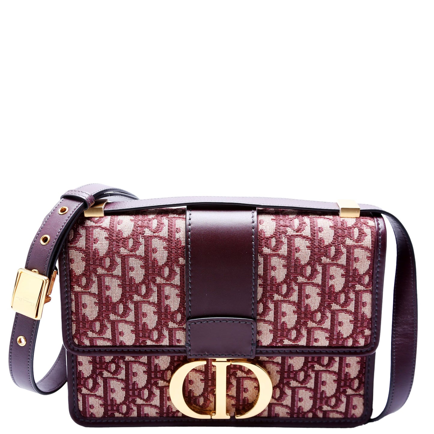 30 Montaigne Oblique Flap Bag Burgundy