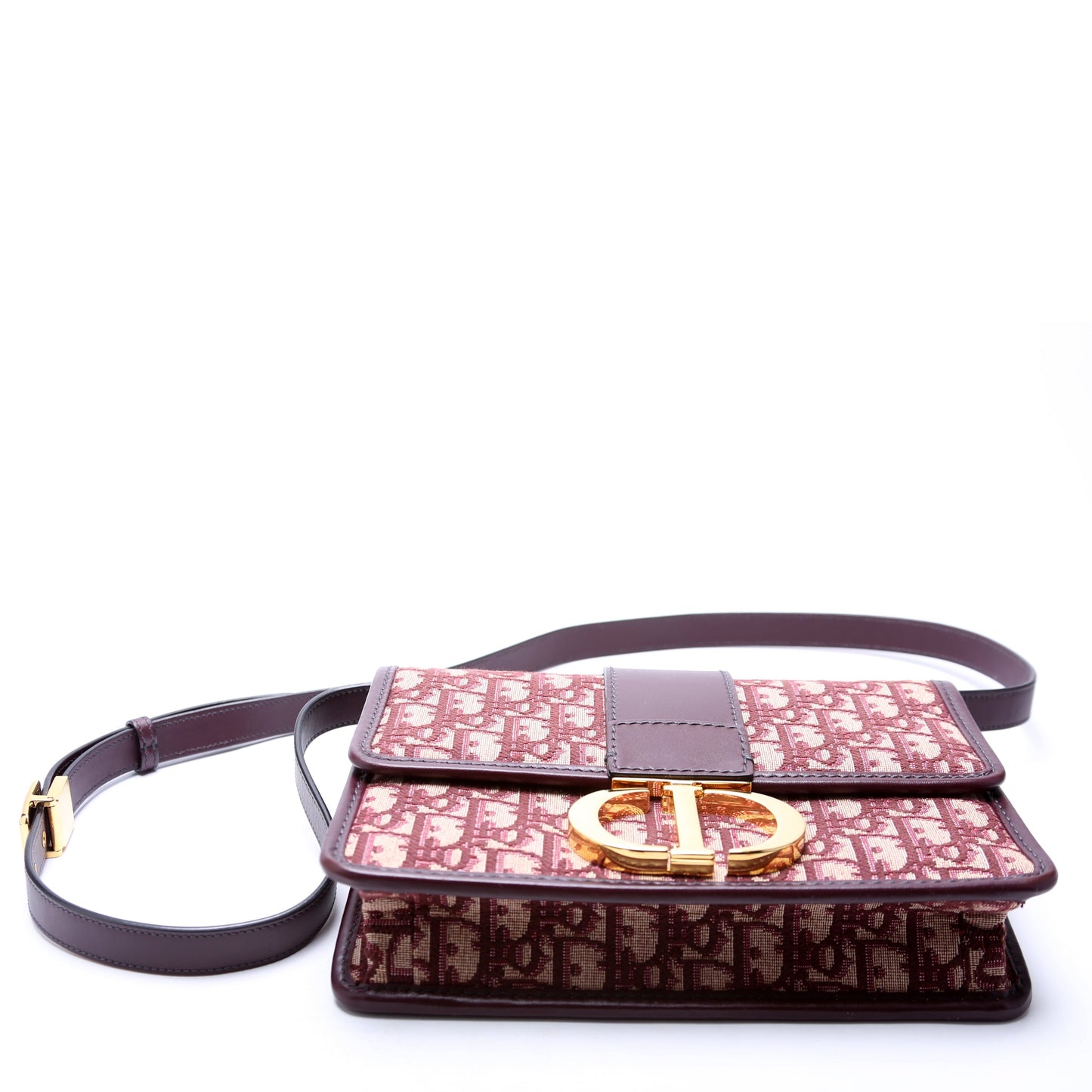 30 Montaigne Oblique Flap Bag Burgundy