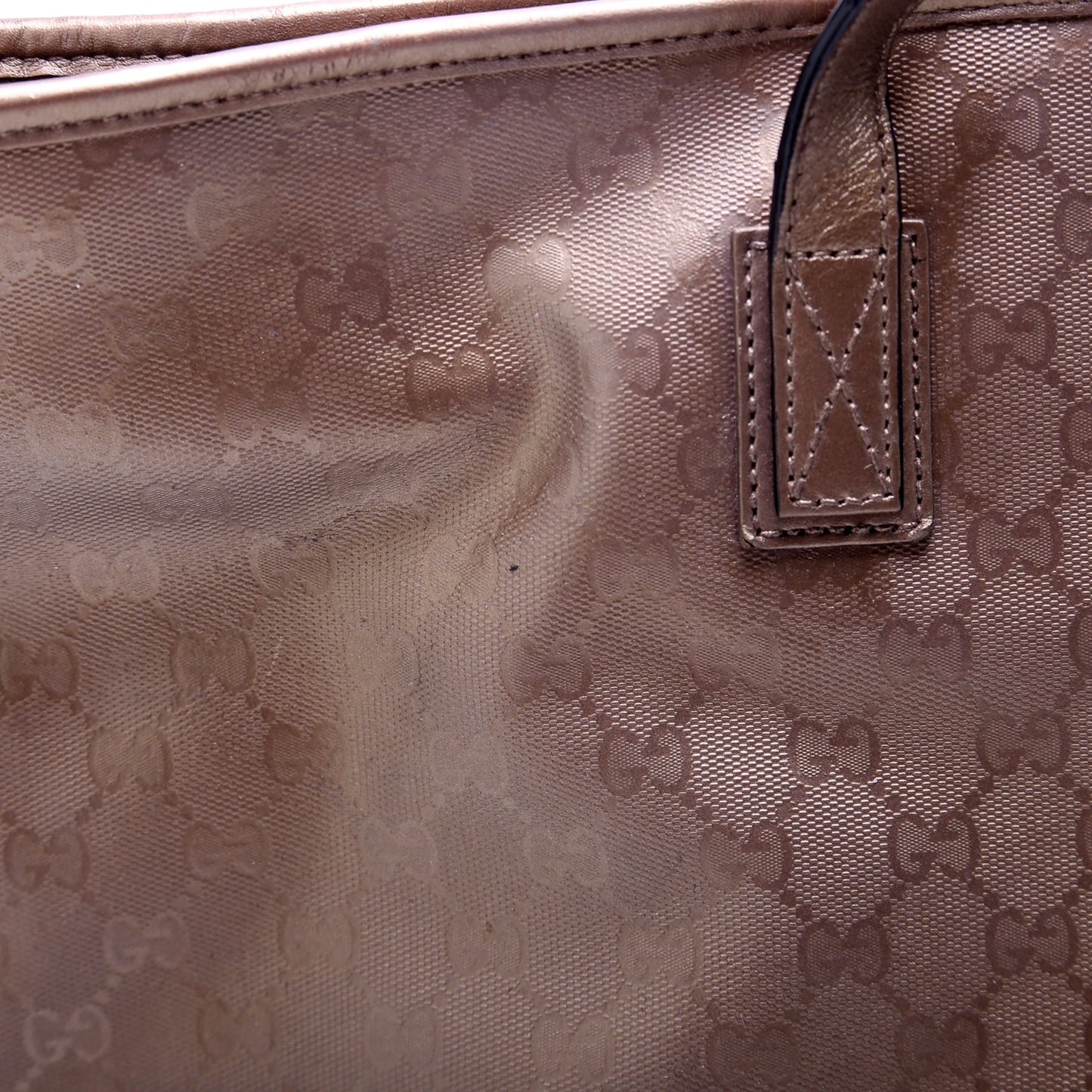 211137 GG Imprime Medium Zip Tote Bronze