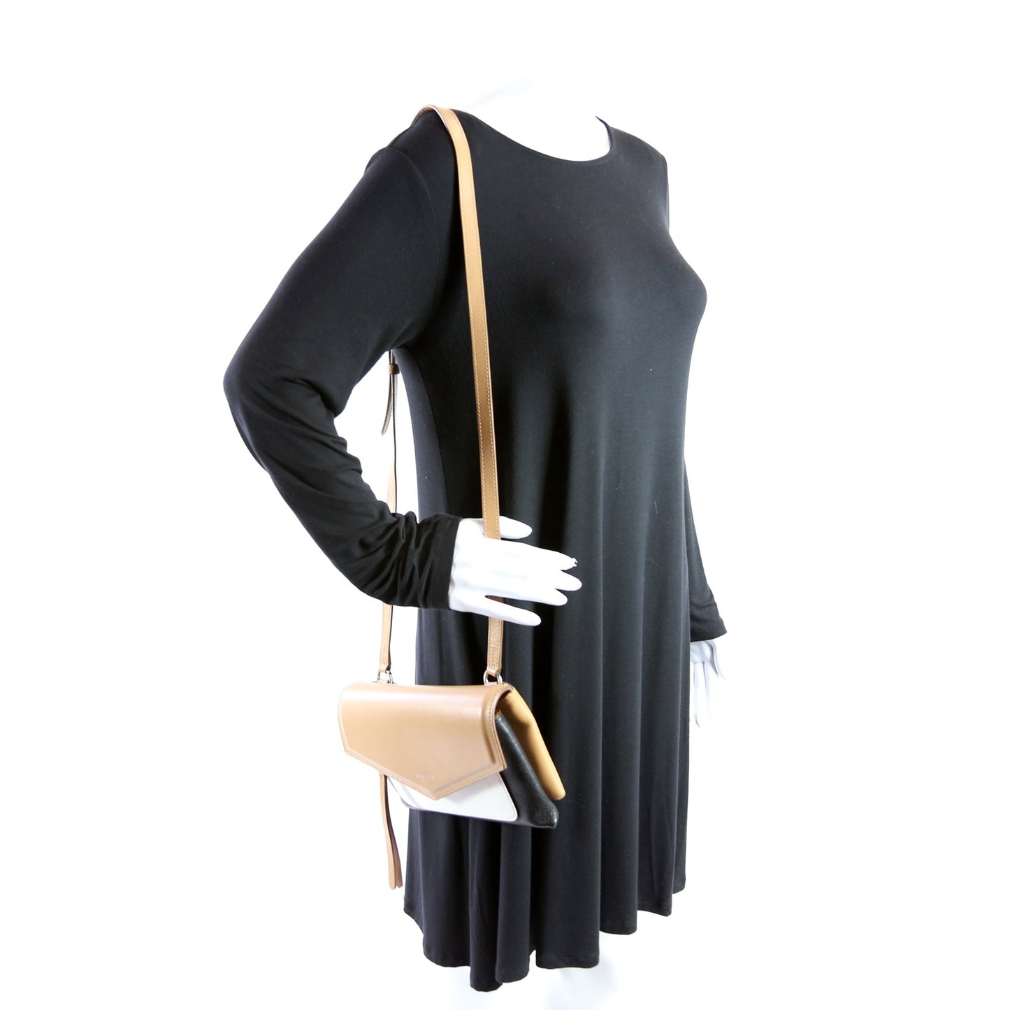 Duetto Leather Crossbody Tan/Black