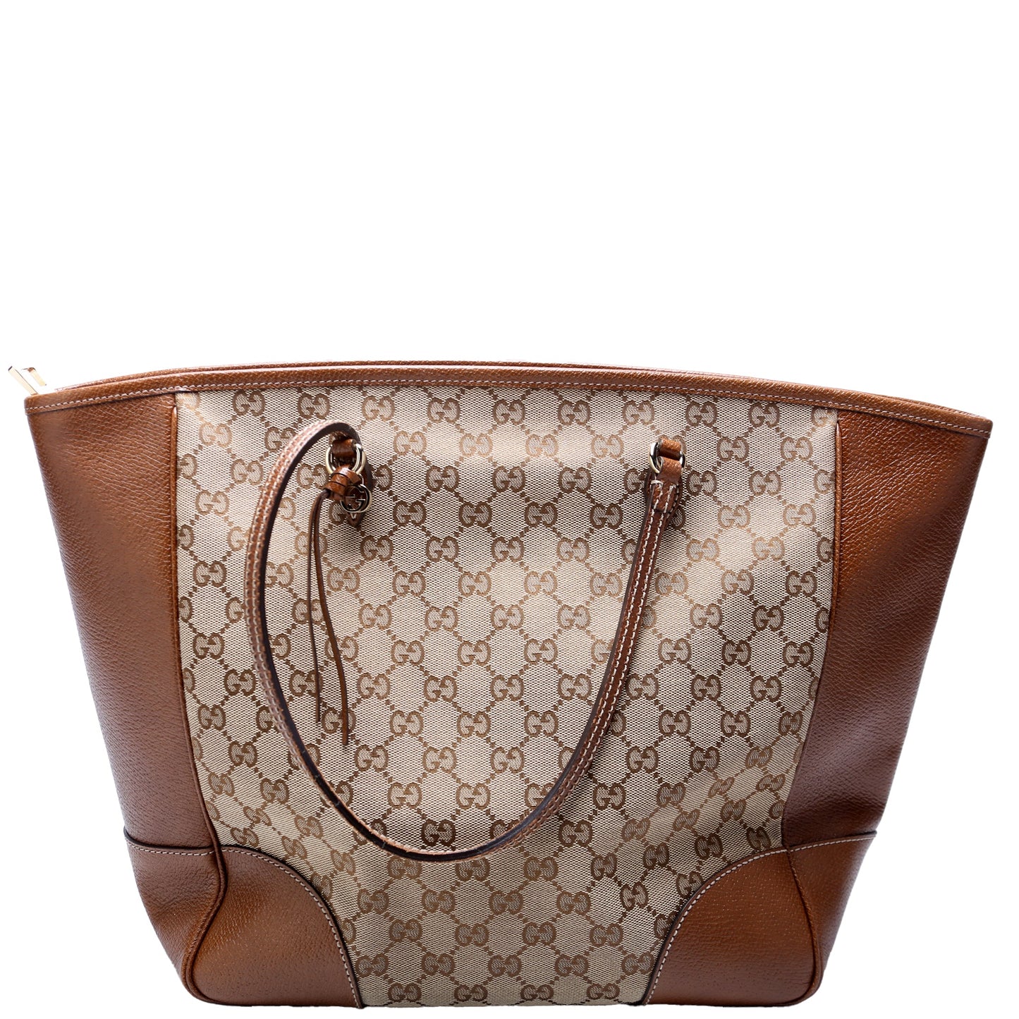 323671 GG Canvas Bree Zip Tote Medium Brown