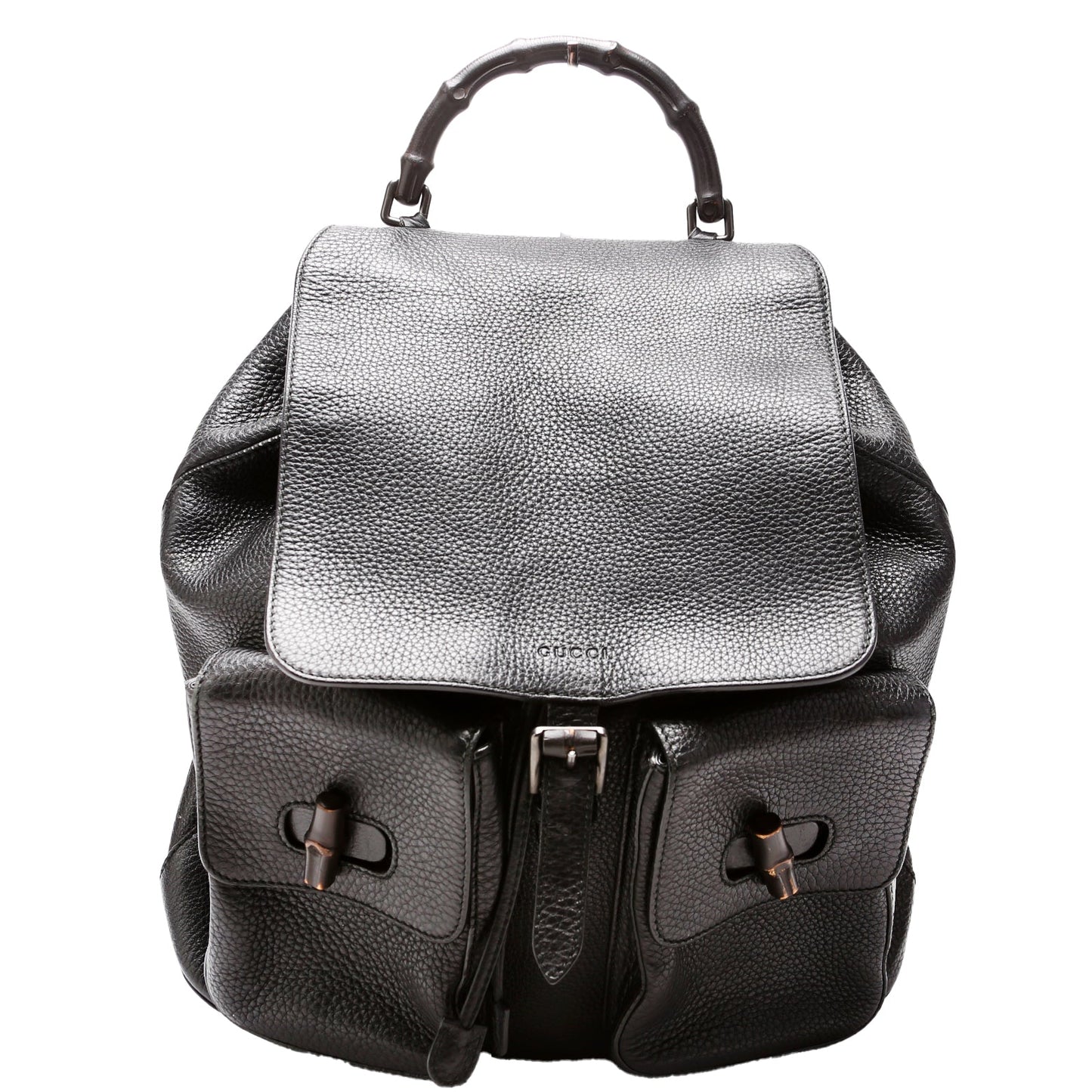 387097 Bamboo Backpack Leather Black