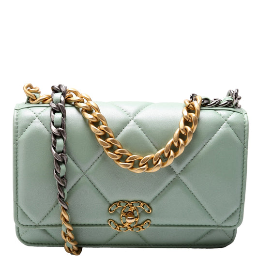 Chanel 19 WOC Quilted Lambskin RFID Green