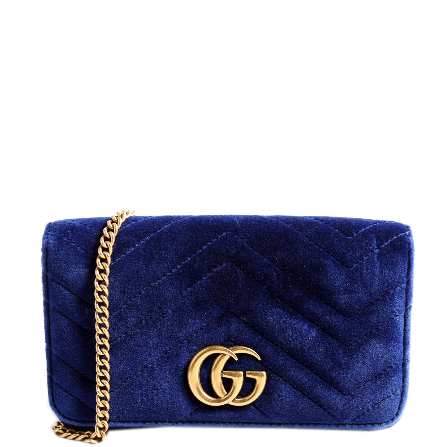 488426 GG Marmont Velvet Mini Bag Blue