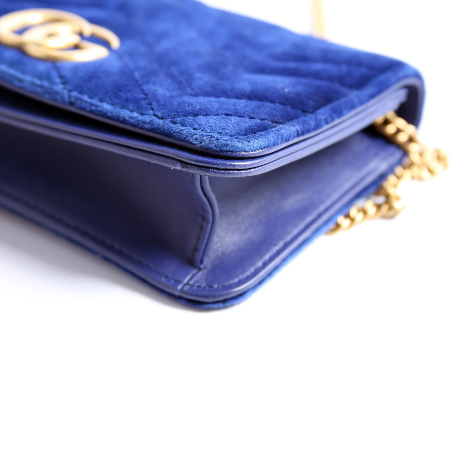 488426 GG Marmont Velvet Mini Bag Blue