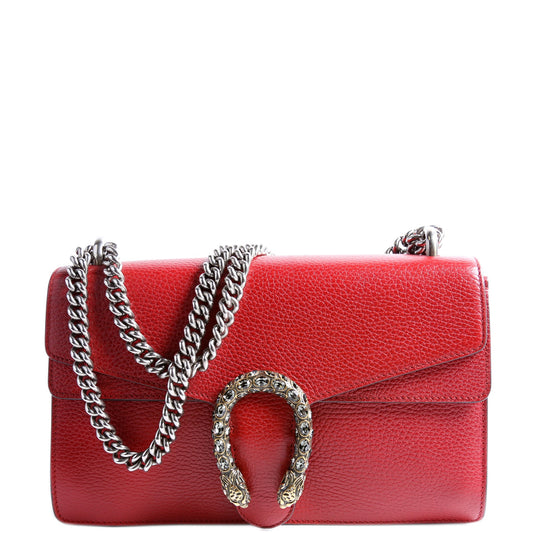 400249 Dionysus Leather Shoulder Small Red