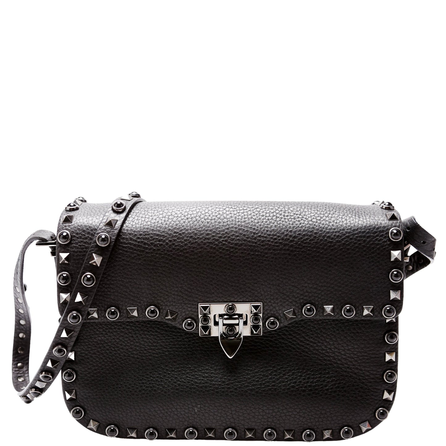 Rockstud Rolling Medium Crossbody Black