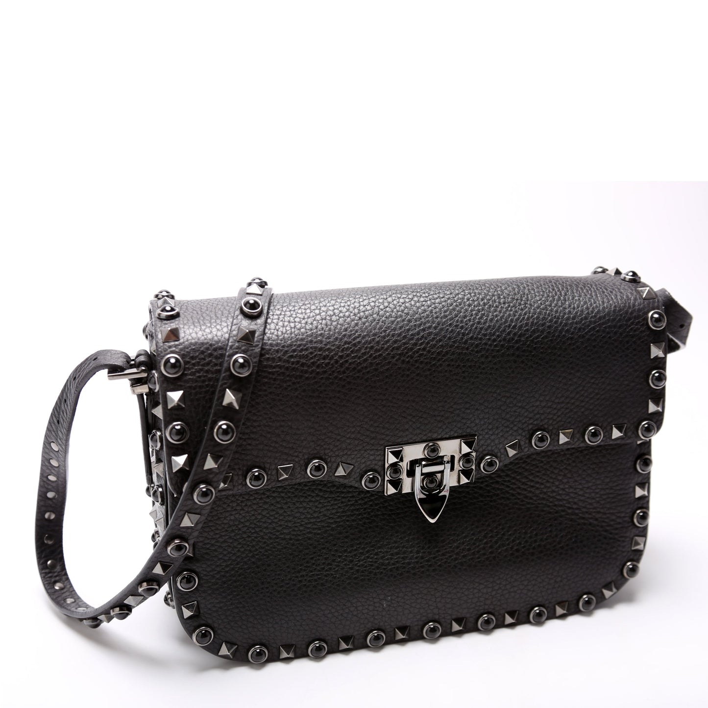 Rockstud Rolling Medium Crossbody Black