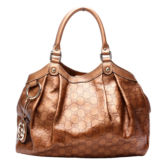 211944 Sukey GG Leather Medium Bronze