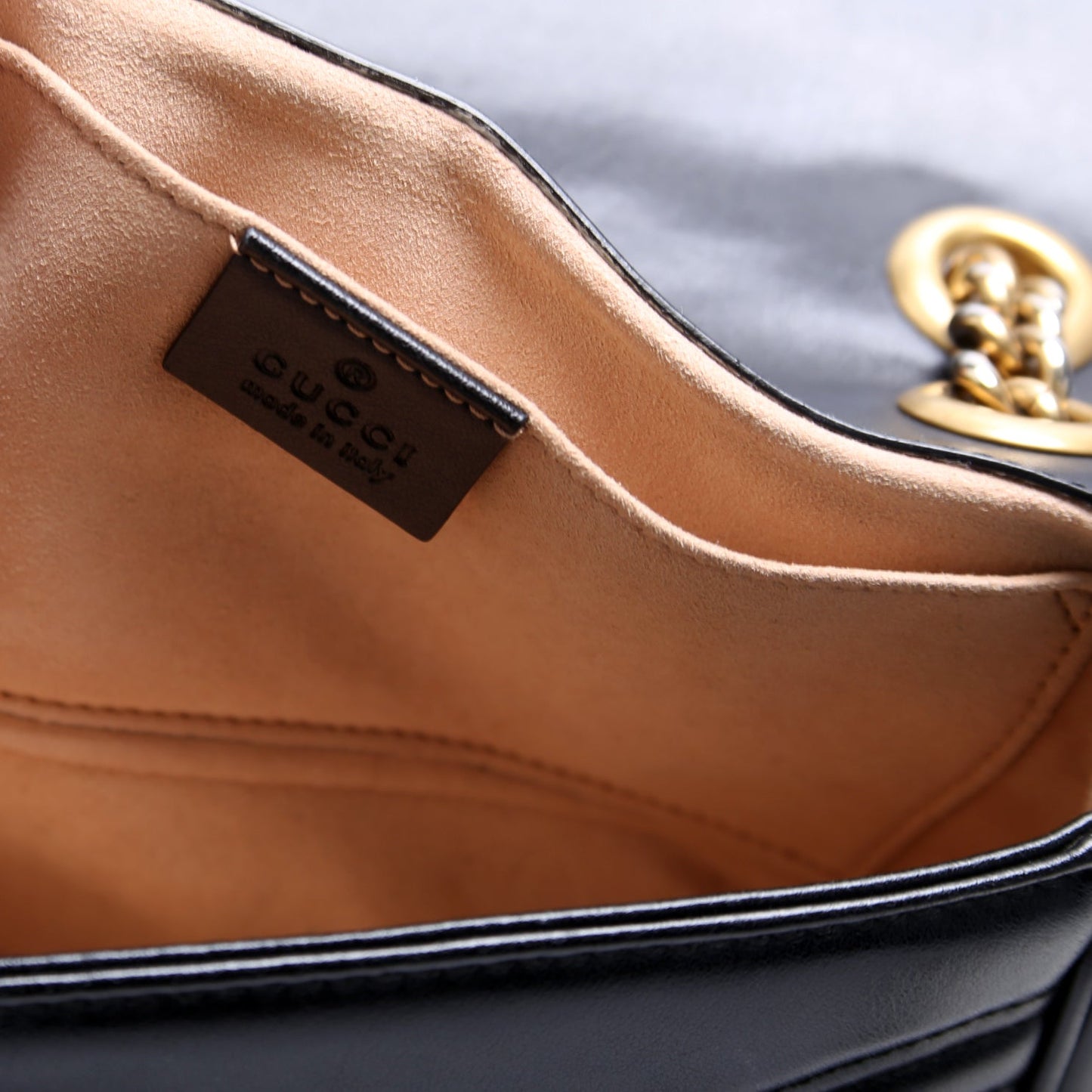 446744 Marmont Leather Shoulder Mini Flap Black