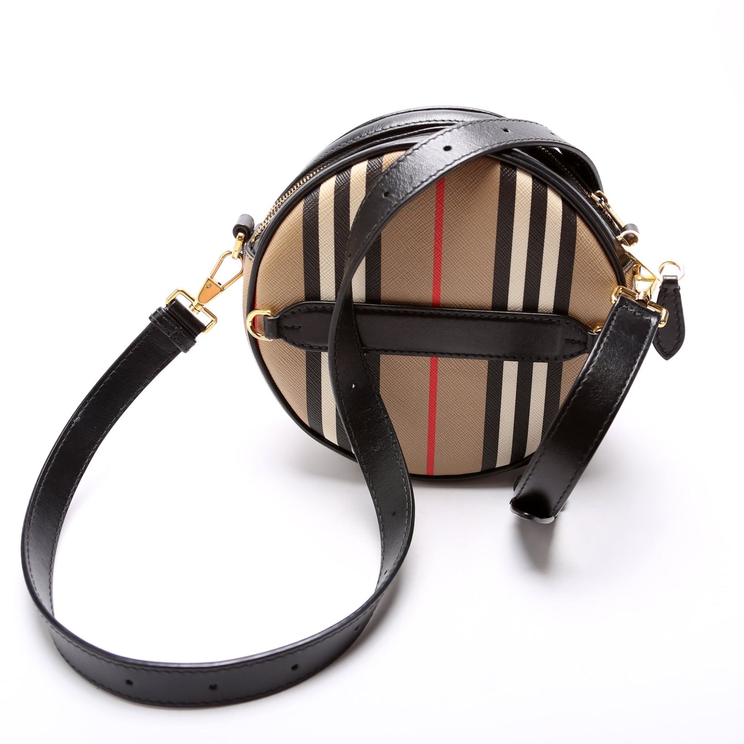Louise Icon Stripe E-Canvas Crossbody Black