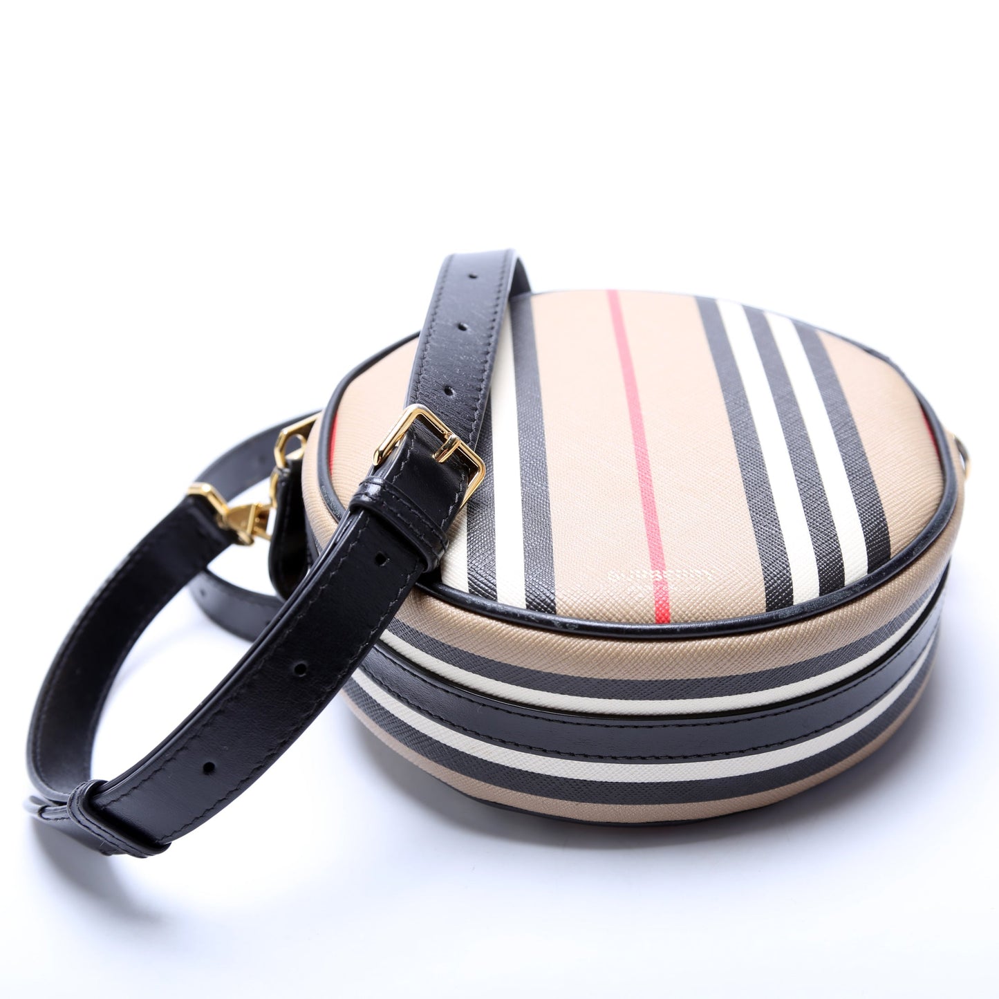 Louise Icon Stripe E-Canvas Crossbody Black