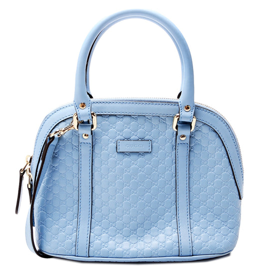 449654 Mini Dome Micro Guccissima Blue