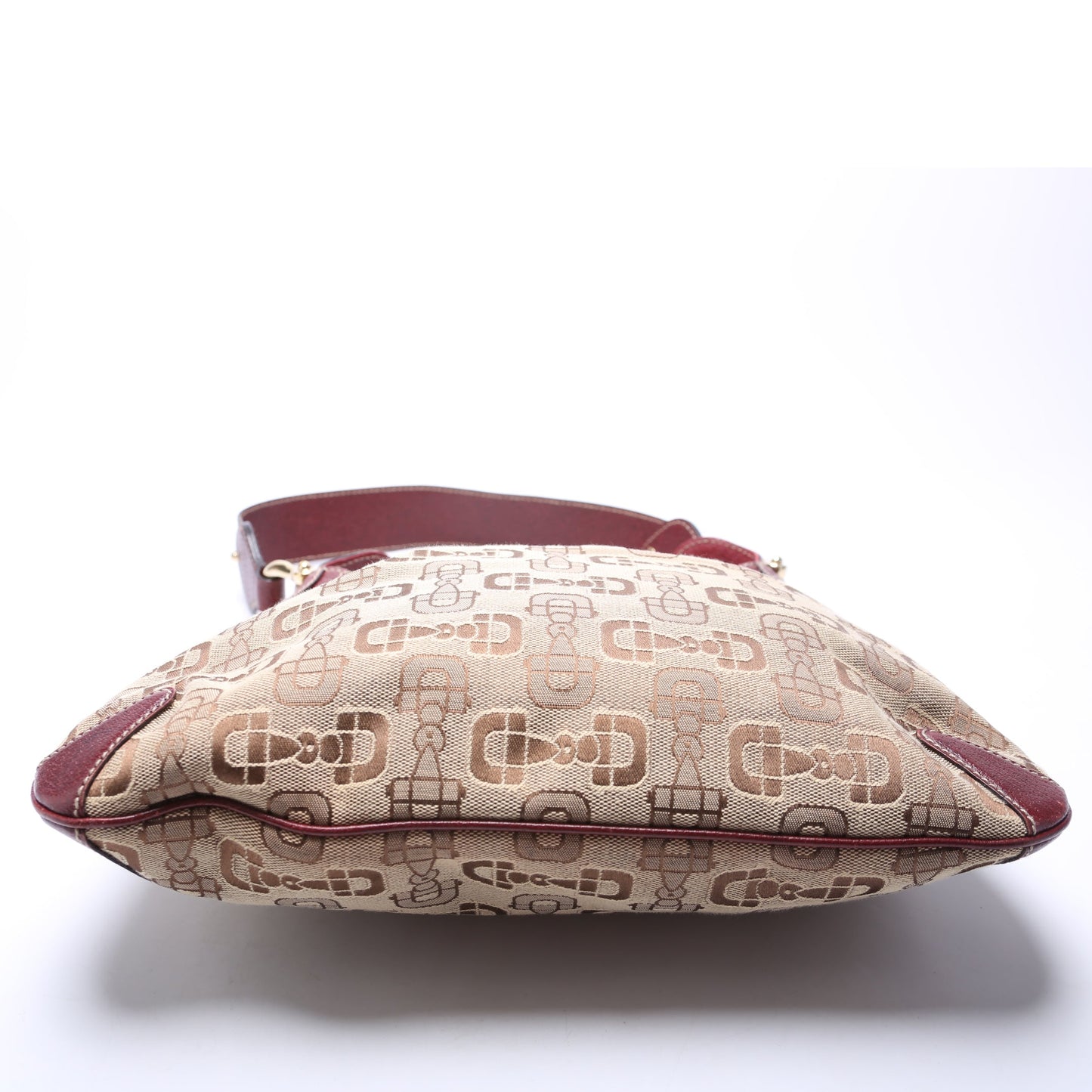 145826 Horsebit Canvas Creole Hobo Burgundy/Tan