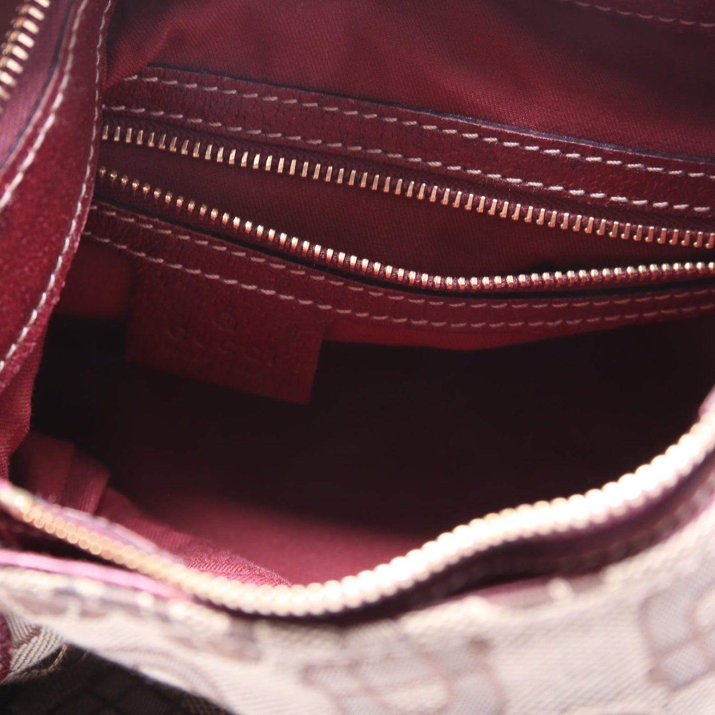 145826 Horsebit Canvas Creole Hobo Burgundy/Tan