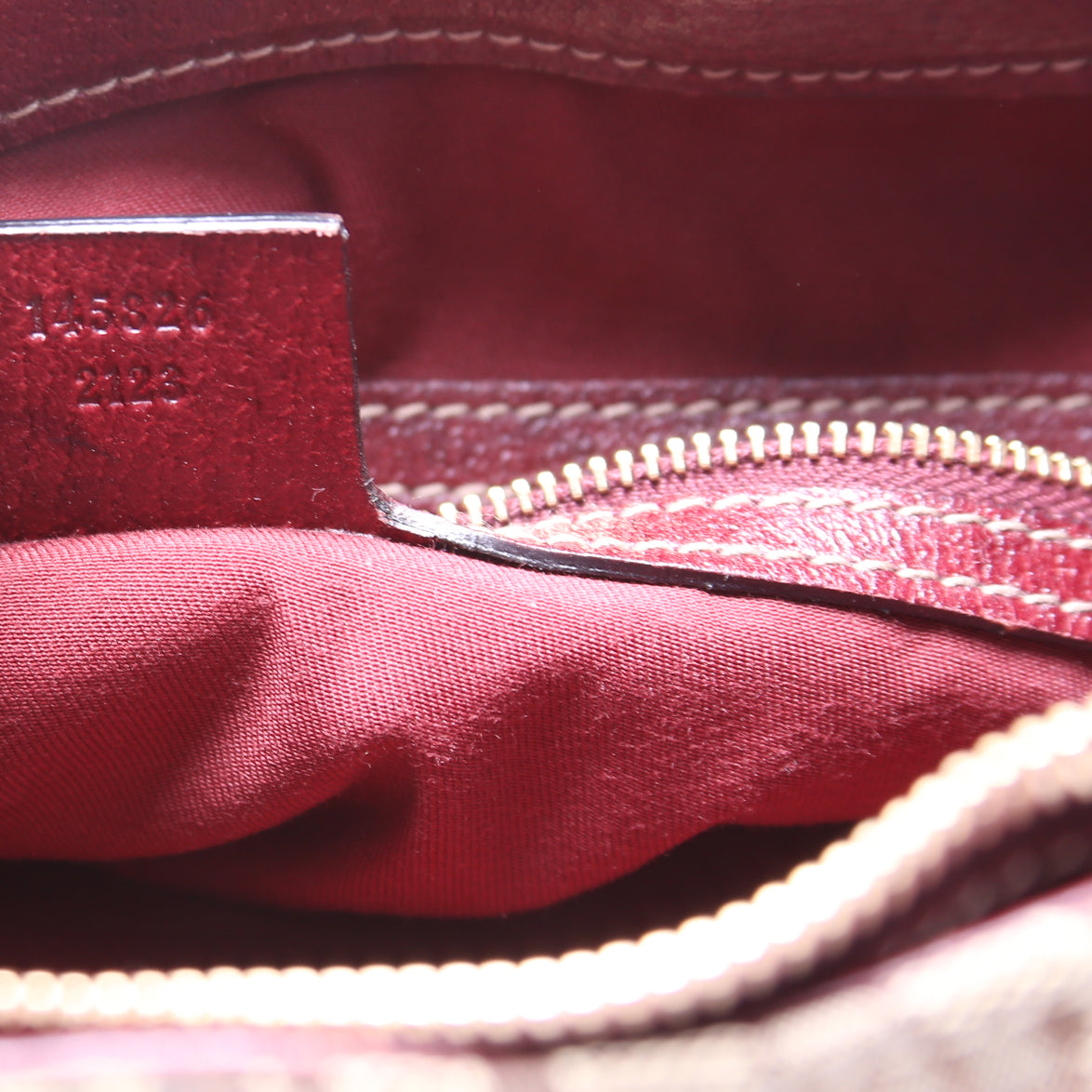 145826 Horsebit Canvas Creole Hobo Burgundy/Tan