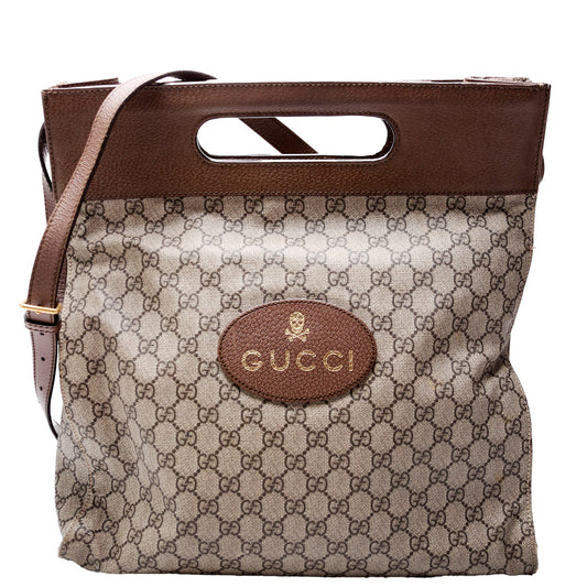 463491 GG Supreme Slip Handle Vertical Tote Brown